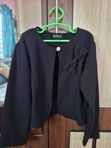 Jacket Style 3/4 Sleeve Black Shrug