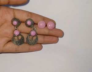 Combo Of Pink Earrings And Studs