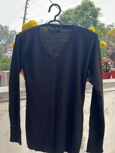 Black V-Neck Sweater