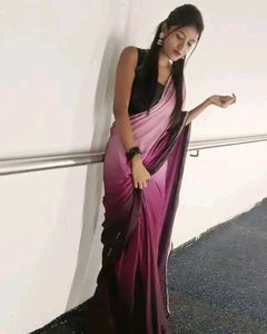 Beautiful Blend Of Pink Violet Shades Saree !!