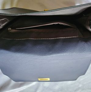 Black And Brown Leather Sling Cum Handbag