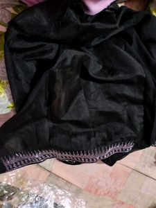 Elegant Black Embellished Saree