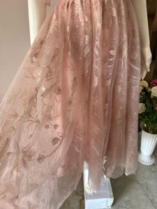 floral sequined pink gown