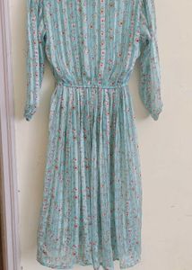 Vintage Floral Pleated Dress