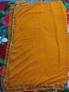 Elegant Mustard Embellished Saree