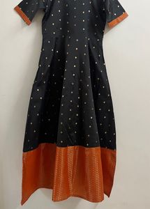 Black Art Silk Long Gown