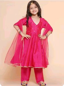 Red Embroidered Kurta Set
