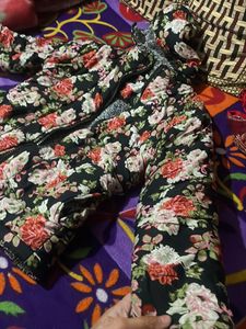 Flower Print Winter Jacket