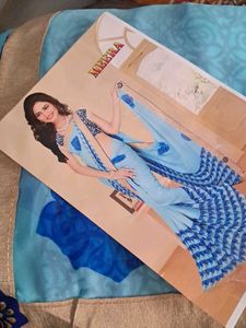 Light Blue Floral Saree