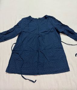 Navy Blue Long Sleeve Top