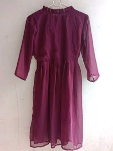 Purple Embroidered Midi Dress 💜