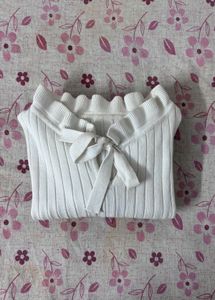 Ribbed Knit white Top