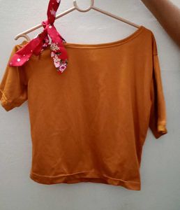 Orange Off-Shoulder Top
