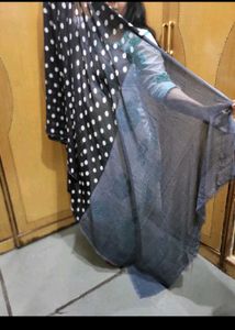 Polka Dot Black Saree georgette