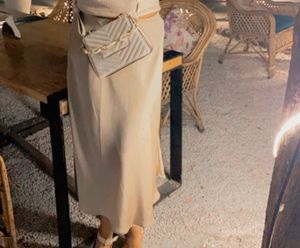 Elegant Beige Slip Skirt