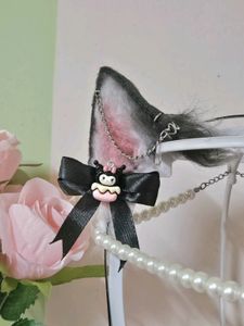 Cupcake Kuromi Cat Ears 🖤🎀✨️