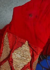 Georgette Red And Orange Plazo Suit