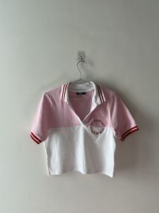 Cute Pink &amp; White Crop Top