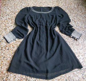 Black Mini Dress with Beaded Detail