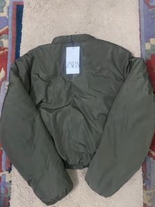 Zara Olive Green Puffer Jacket