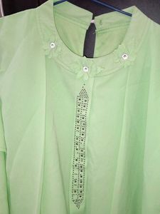 Light Green Embellished Top