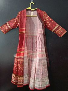 Maroon Patterned Dress