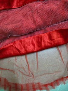 Beautiful Sparkling Red Net Gown for Functions
