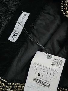 ZARA Beaded Fringe Mini Skirt