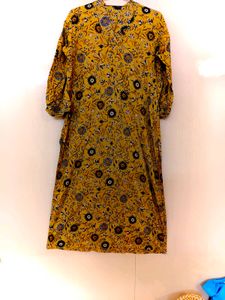 Yellow Floral Print Dress