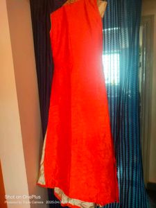 Orange Party Wear Gown