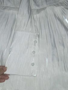 White Long Sleeve Fit &amp; Flare Backless Dress