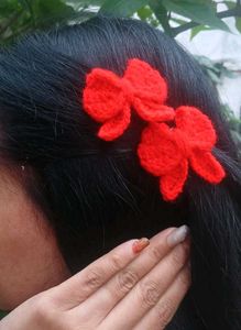 Red Bow Hair Clips