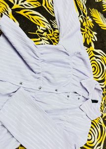 Lavender Cinched Waist Shirt