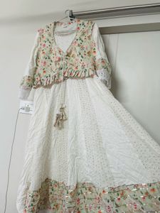 Floral Embroidered Dress with Jacket
