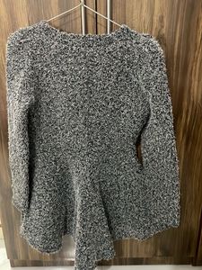 Textured Peplum Cardigan