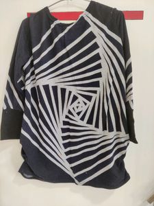 Dark Blue Colour Top , Hip Lenght, Full Sleeves, Material Is Really Nice , Can Be Used In Winter &amp; Summer. It Ioose Fit Top Goes Well With Jeans , Leggings, Or Fit Jeans Shorts.