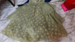 New Dusky Green Long Frock .