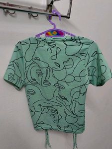 Abstract Print Crop Top