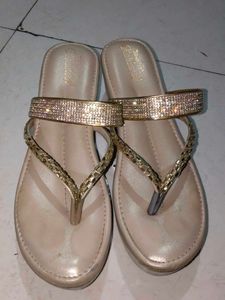 Golden Partywear Wedges