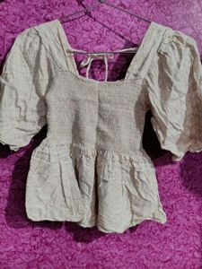 Smocked Peplum Top
