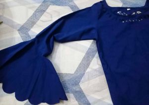 Navy Bell Sleeve Top