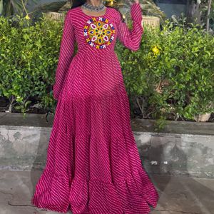Elegant Pink Ethnic Gown