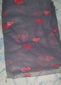Ash Net With Floral Embroidery