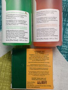 New Unused Set Of 3 Biotique Products For Overall Body Care- 1 Norishing Body Soap, 1 Bio Green Apple Fresh Daily Purifying Shampoo And 1 Bio Apricot Refreshing Body Wash