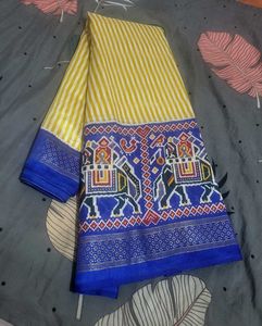 Yellow Striped Saree