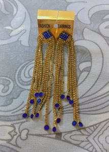 Blue Gold Fashion Dangle Earrings