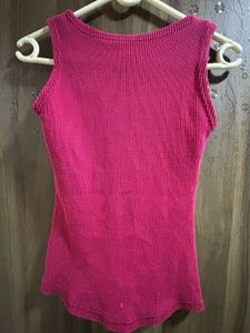 Hot Pink Ribbed Tank Top
