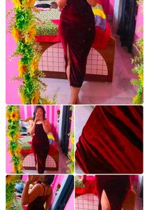 Burgendy Velvet Dress