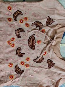 Embroidered Pink Tunic Top