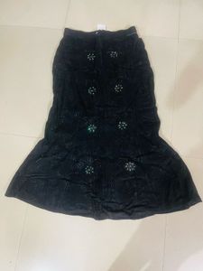 Y2k Black Embellished long skirt